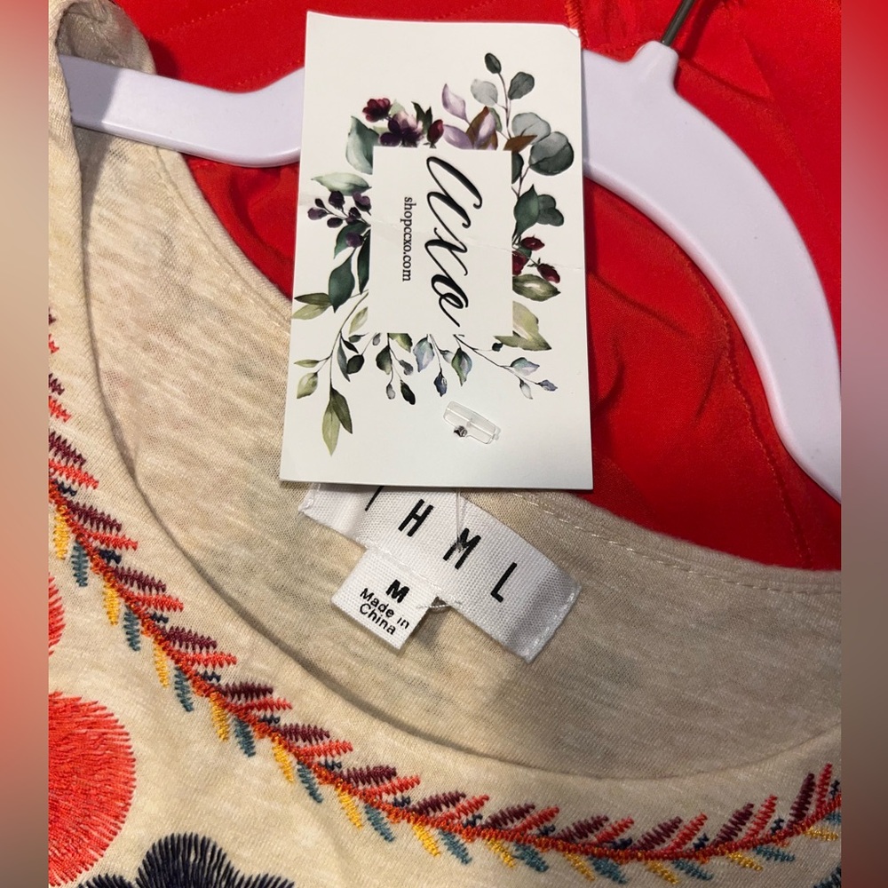 THML Cream Blouse with Orange & Navy Floral Embroidery - Picture 5 of 5